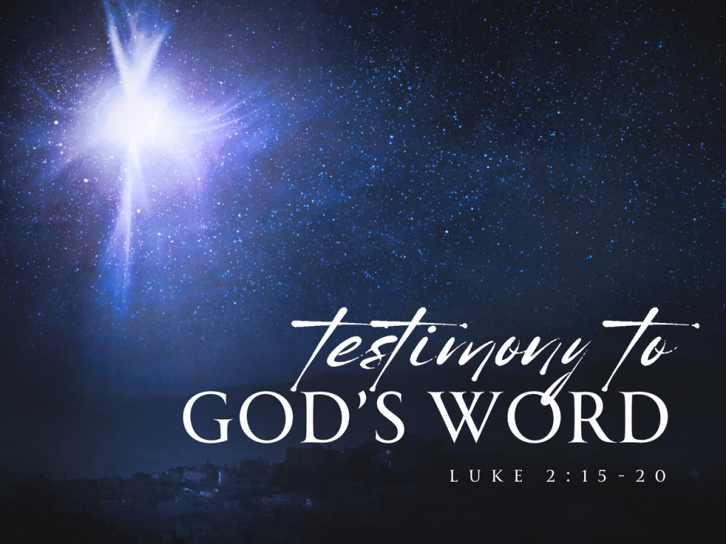 Testimony to God’s Word